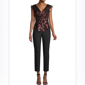 NWT! Rebecca Taylor Lurex Jacquard Silk Blend Top size 2. Retails $325
